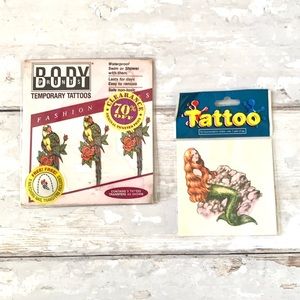 Body Prints Temporary Tattoos Bird Mermaid Body Art Beauty Accessories NEW